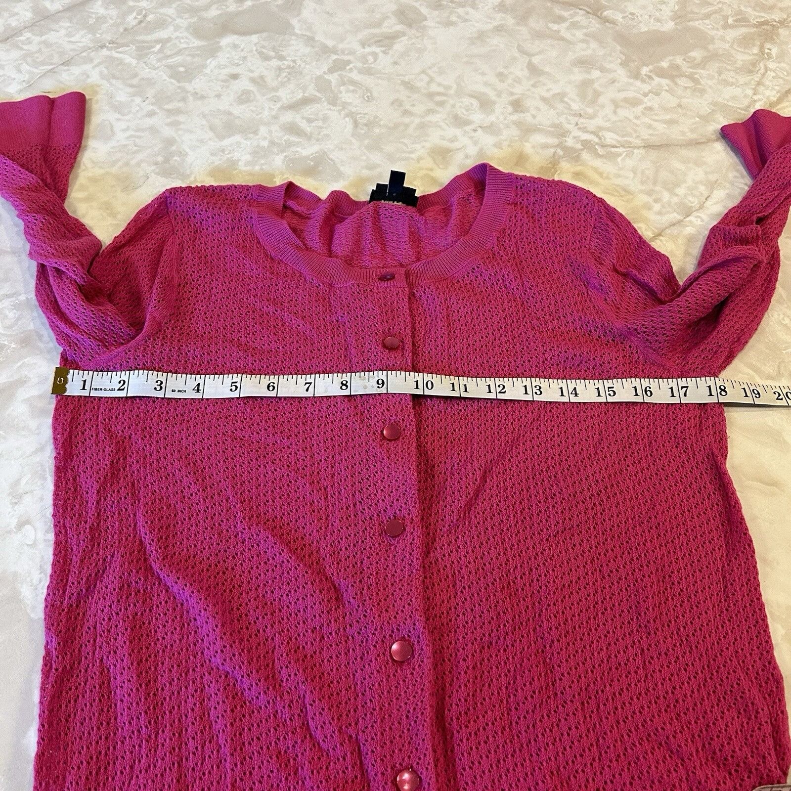 Talbots Talbots Women's Pointelle Knit Sweater Size MEDIUM Pink Size M / US 6-8 / IT 42-44 - 3 Thumbnail