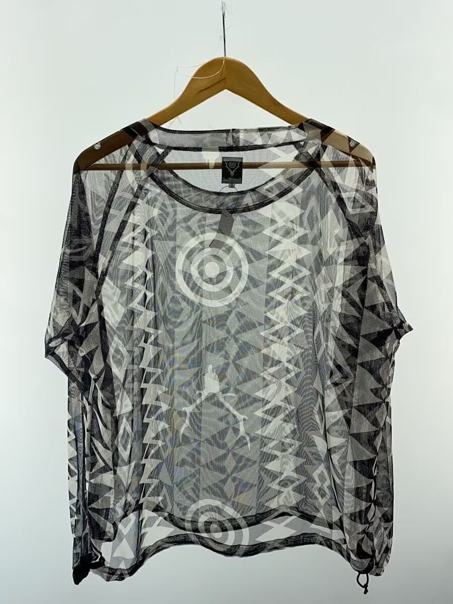 Pattern Mesh Long Sleeve Raglan Tee