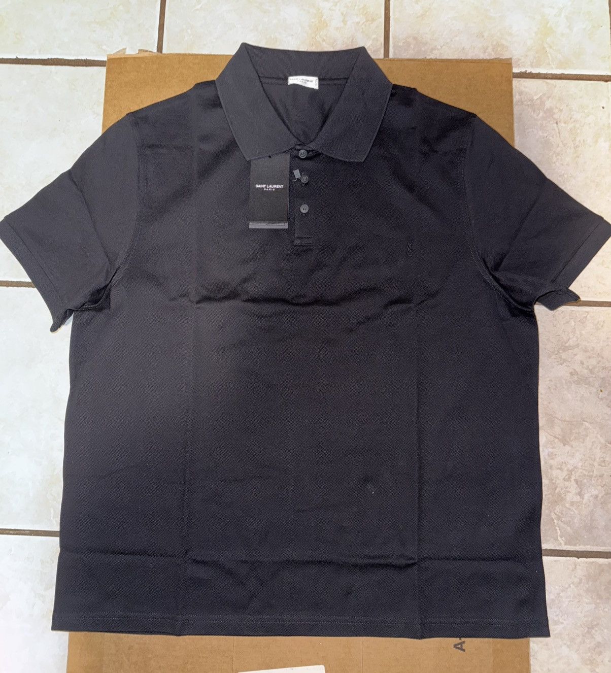 Saint Laurent Paris × Yves Saint Laurent Cassandre YSL Monogram Logo Short Sleeve Polo Size US M / EU 48-50 / 2 - 1 Thumbnail