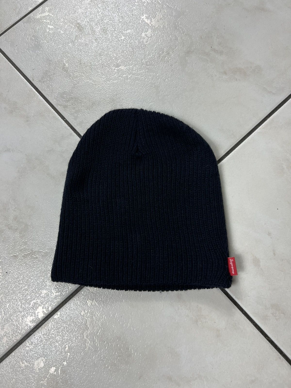 Supreme Supreme OG basic beanie navy knitted small logo hat cap Size ONE SIZE - 3 Thumbnail