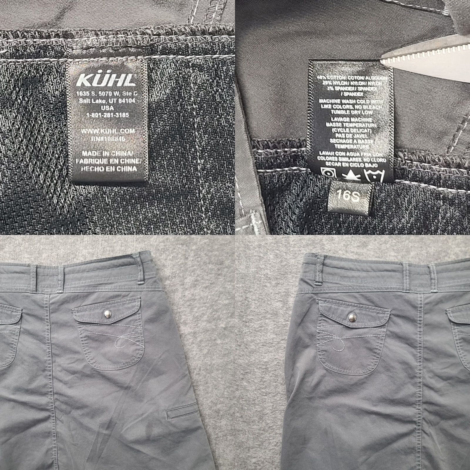 Vintage Kuhl Women’s 10 Regular Splash Skirt A-Line Knee Length Mid Rise Cotton Nylon Spandex Canvas Gray Lightweight Pockets Travel Casual Size 32" / US 10 / IT 46 - 8 Thumbnail