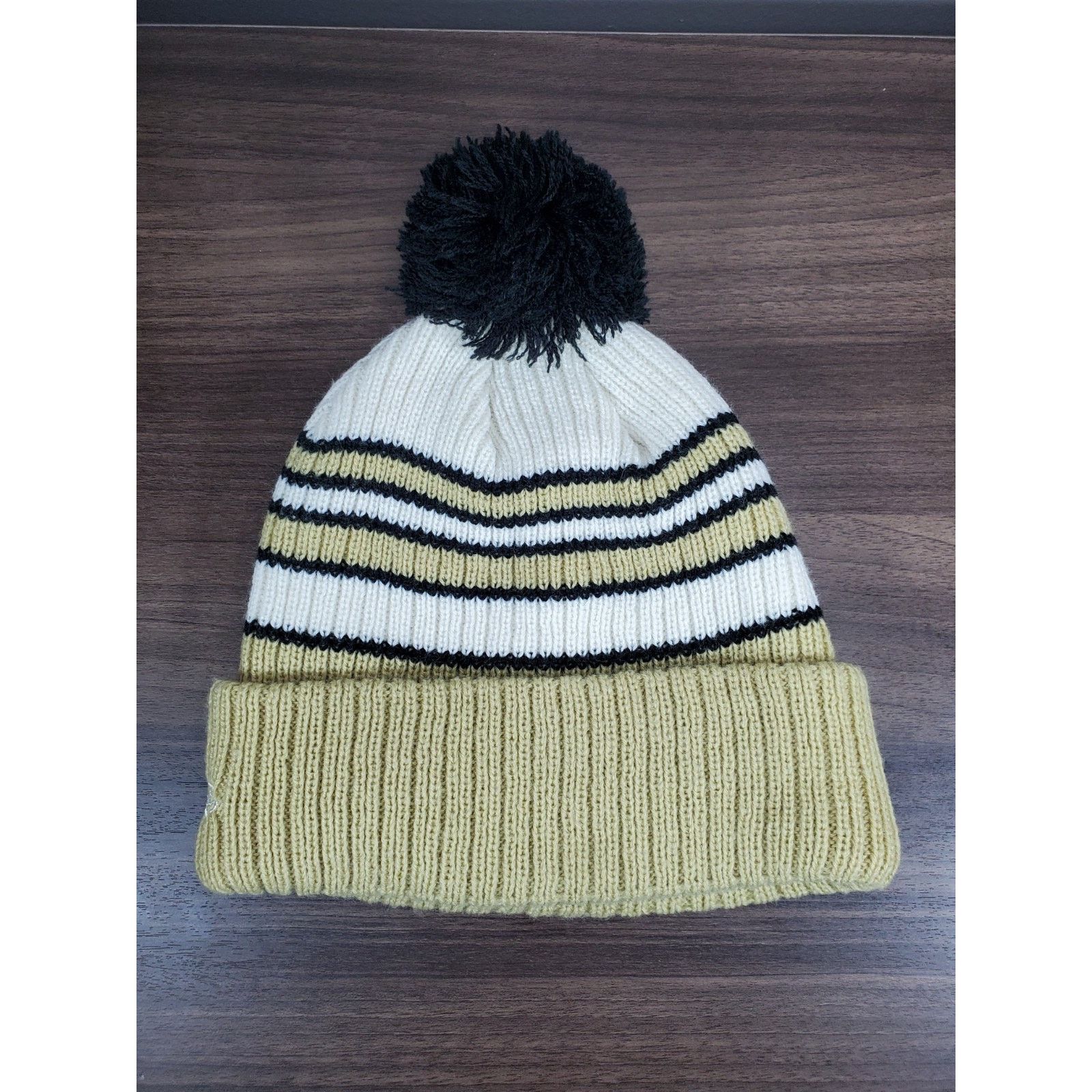 NFL × New Era New Orleans Saints Pom Beanie Knit Winter Hat Cap Football Size ONE SIZE - 2 Thumbnail