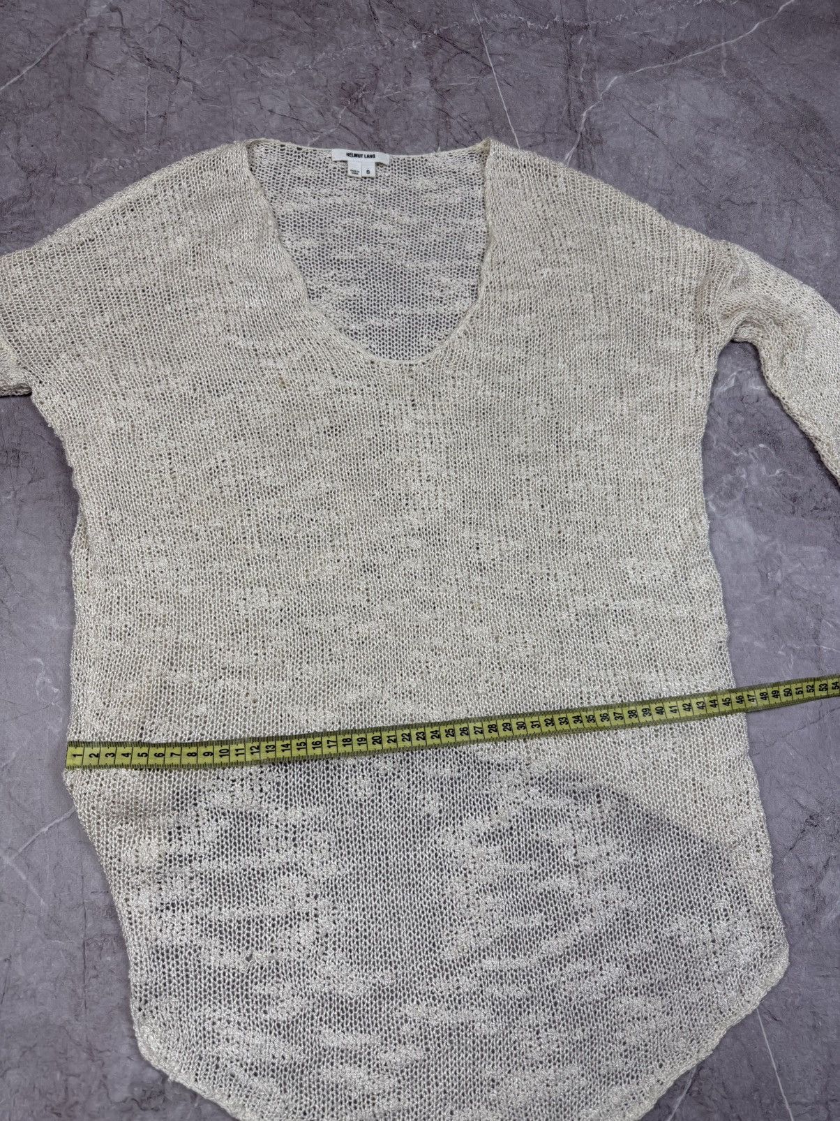Helmut Lang RARE HELMUT LANG GOLD MESH SWEATER TOP Size S / US 4 / IT 40 - 16 Thumbnail