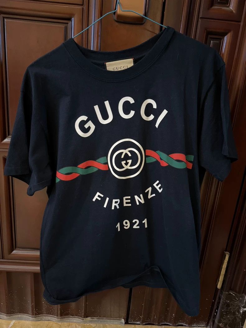 Gucci Gucci Oversize Logo T-Shirt in Navy Blue-dmc Size US XS / EU 42 / 0 - 1 Thumbnail