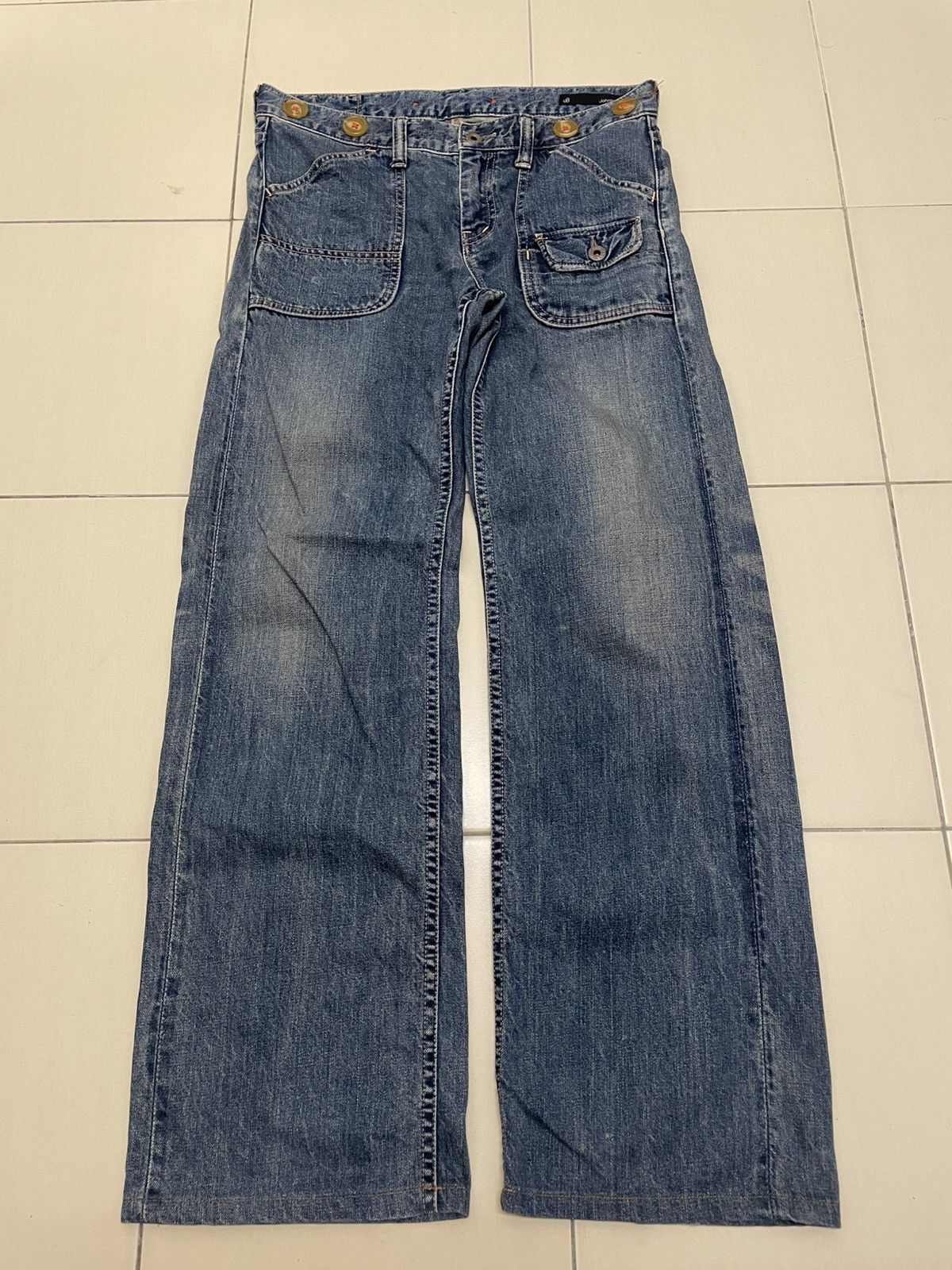 Johnbull × Vintage Johnbull Selvedge Fatigue Jeans Size 32" / US 10 / IT 46 - 1 Thumbnail