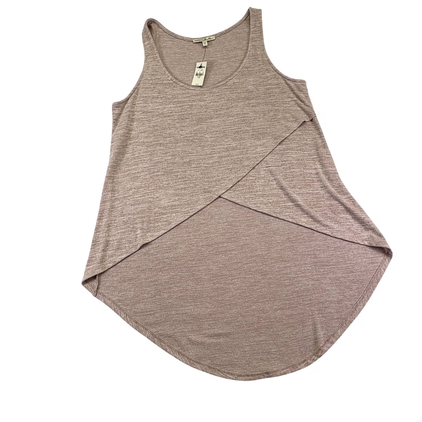 Express Express Criss Cross Hi Lo Tunic Knit Sleeveless Tank Top Dusty Rose NWT L Express Size L / US 10 / IT 46 - 3 Thumbnail