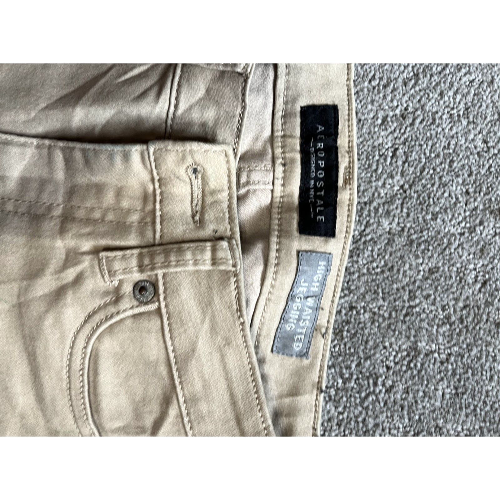 Aeropostale Aeropostale Jeans Jegging Denim Beige 00 Regular 5-Pocket Zip Button Logo Mid Rise Women's Jeans Jegging Size 24" / US 00 / IT 34 - 5 Thumbnail