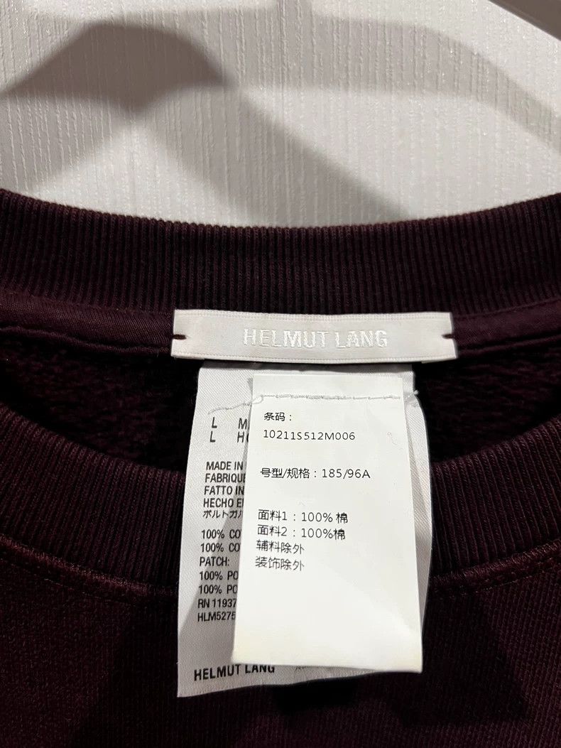 Helmut Lang Helmut Lang size LBurgundy long-sleeved side logo hoodie 25 Size US L / EU 52-54 / 3 - 5 Thumbnail
