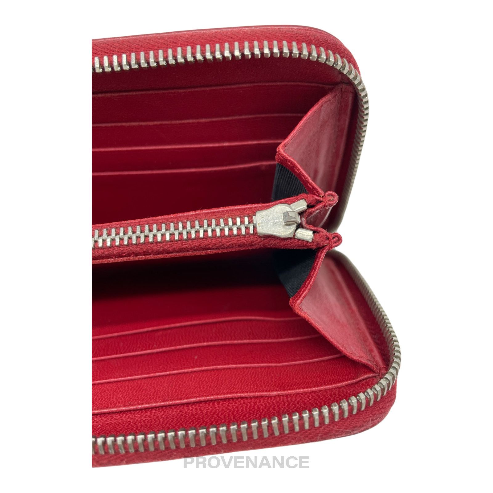 Balenciaga 🔴 Balenciaga Screw Stud Long Zip Wallet - Red Leather Size ONE SIZE - 5 Thumbnail