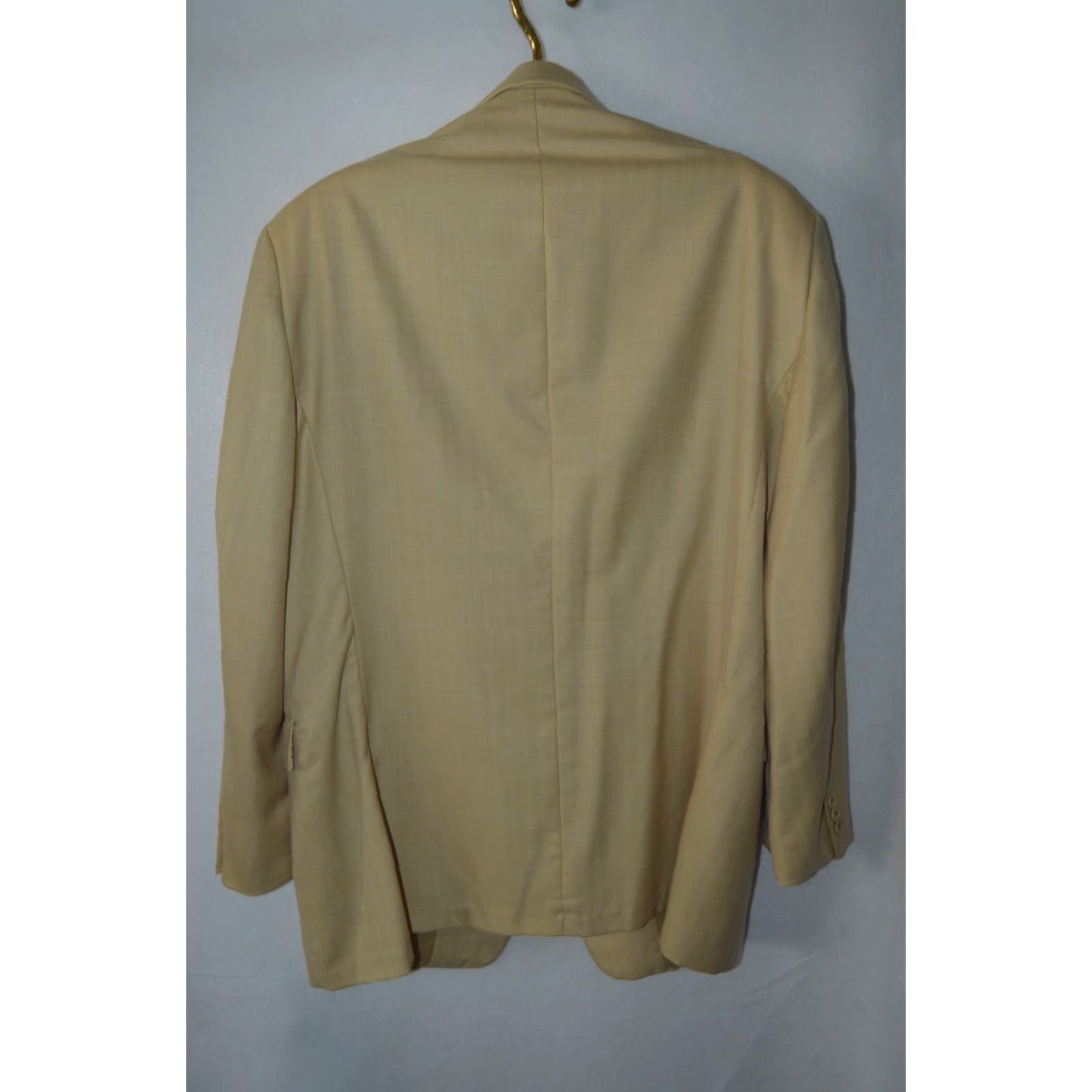 Vintage VINTAGE Hickey Freeman Blazer 3 Button 44R Cashmere Beige Mens Suit Jacket Size 44R - 2 Thumbnail