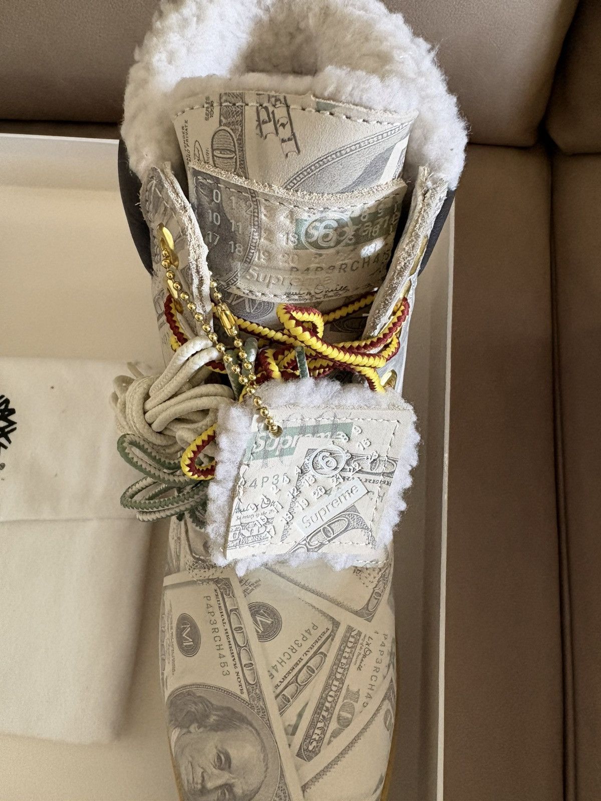 Maison Margiela × Supreme Supreme x Maison Margiela MM6 $100 Money Timberland Boot 9.5 Size US 9.5 / EU 42-43 - 10 Thumbnail