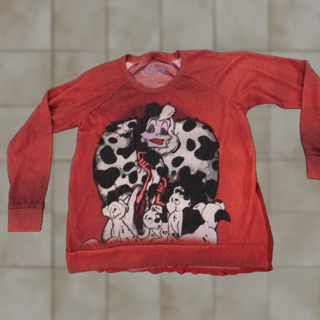 Disney Disney 101 Dalmatians Sweatshirt Womens M Red Pullover Crew Neck Casual Knit Cotton Polyester Stretch Size M / US 6-8 / IT 42-44 - 1 Thumbnail