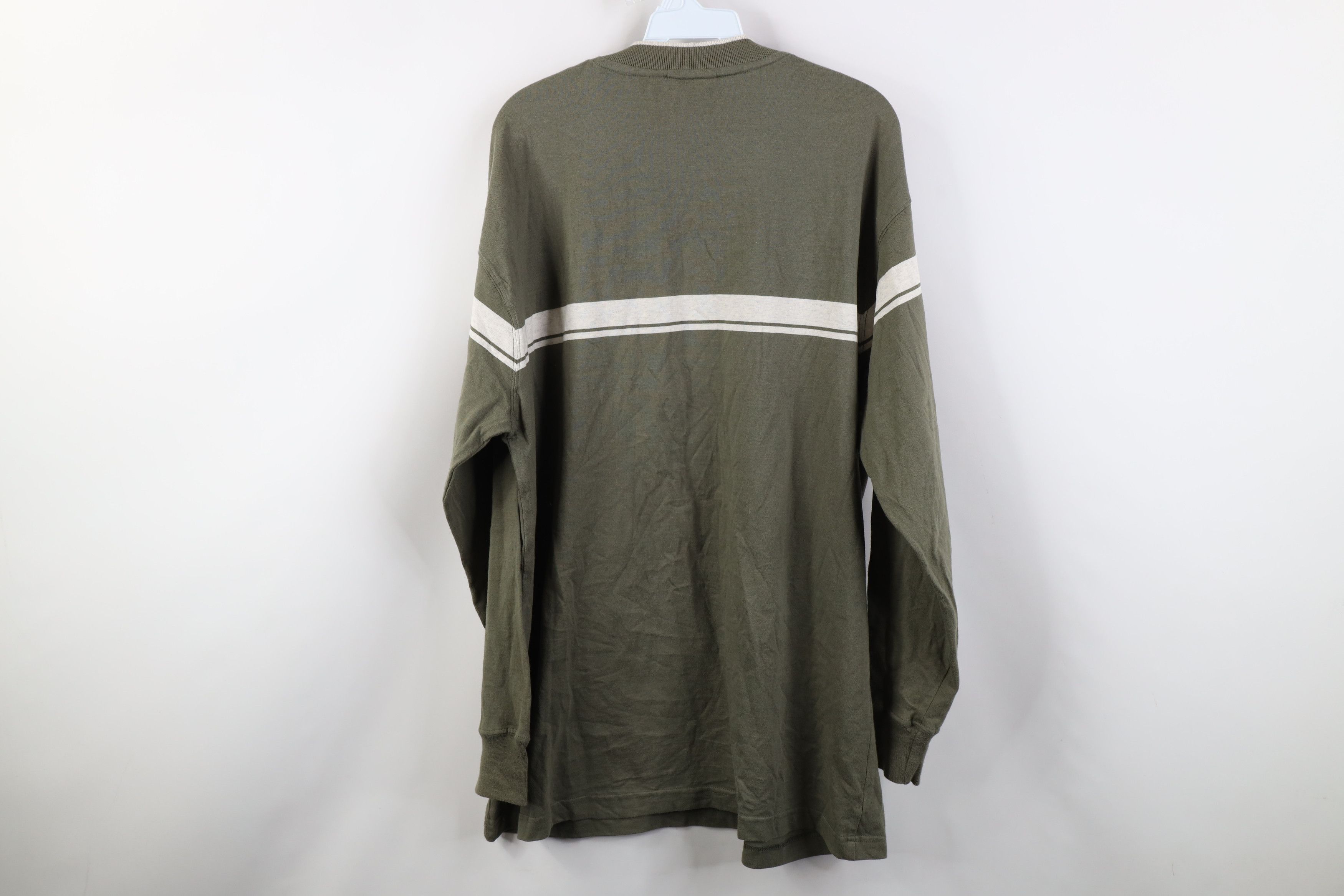 Vintage Vintage 90s Streetwear Long Sleeve V-Neck T-Shirt Green Size US M / EU 48-50 / 2 - 10 Thumbnail