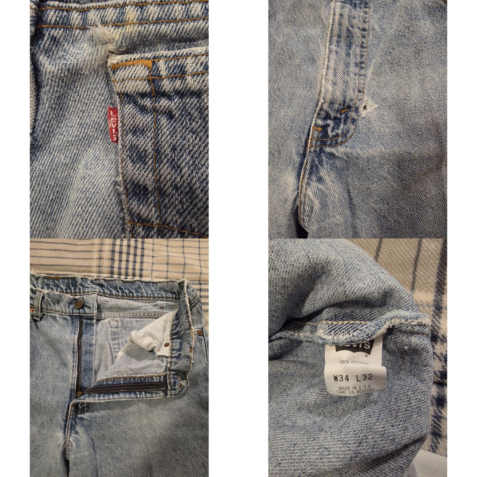 Levi's VINTAGE Levi's 550 Jeans Cemented in USA 90s Tapered Denim Blue 33x30 Mens Size US 34 / EU 50 - 8 Thumbnail