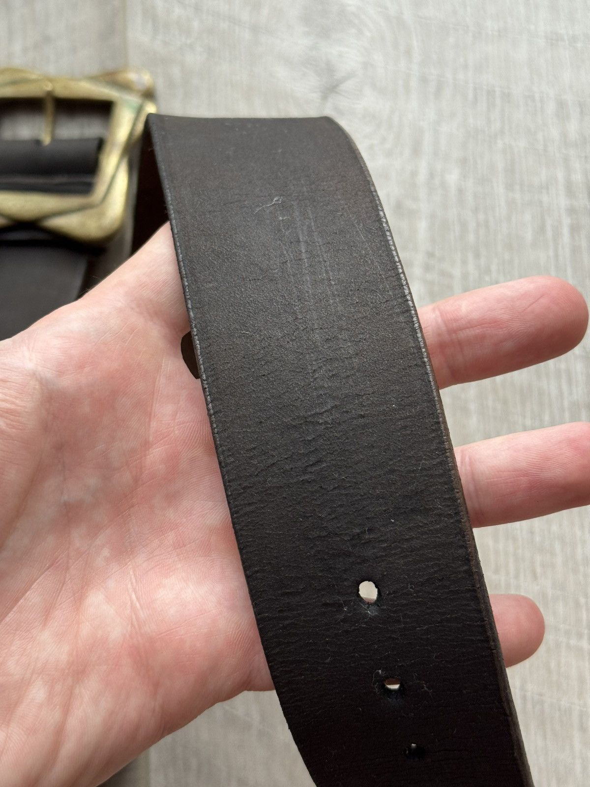 Paul Smith Paul Smith England Leather Belt Designer Buckle Burnt Effect Size ONE SIZE - 8 Thumbnail