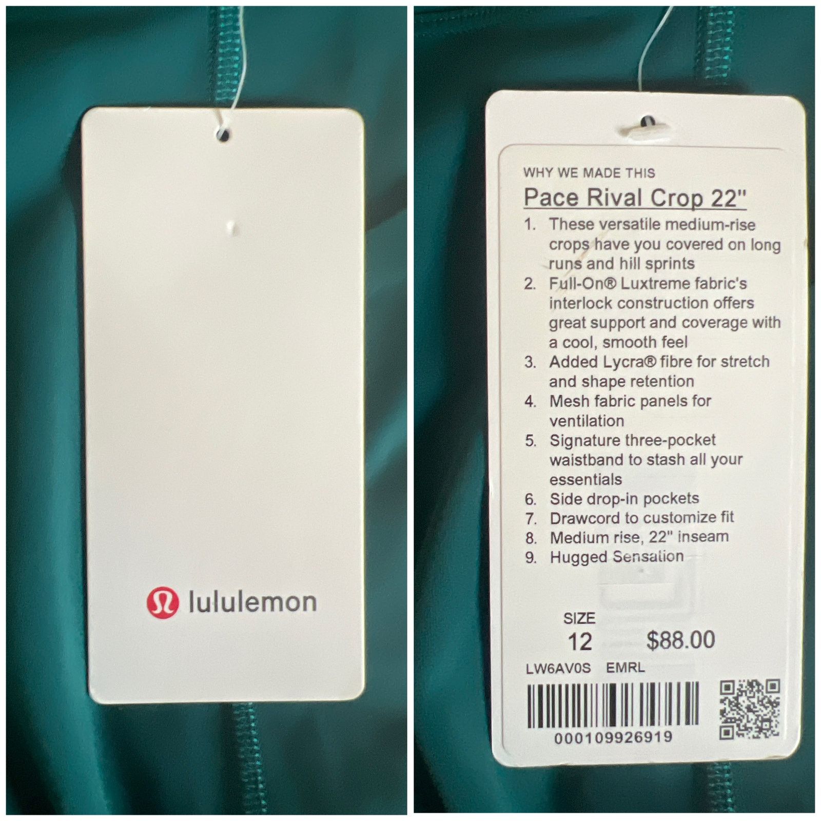 Lululemon NWT Lululemon Pace Rival Crop 22" W6AV0S Size 12 Size 34" / US 12 / IT 48 - 8 Thumbnail
