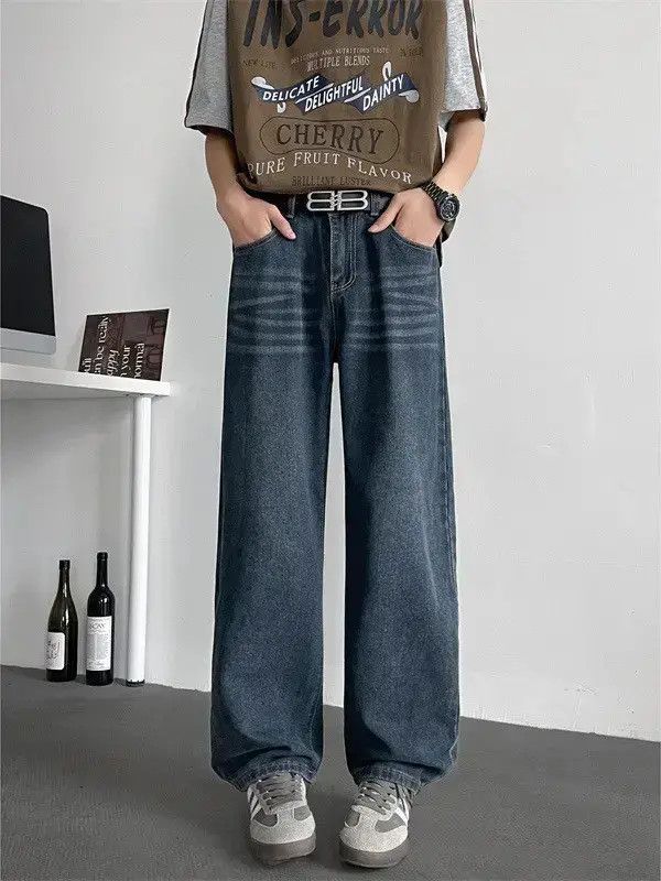 Japanese Brand Retro loose straight leg wide leg jeans Size US 32 / EU 48 - 1 Thumbnail
