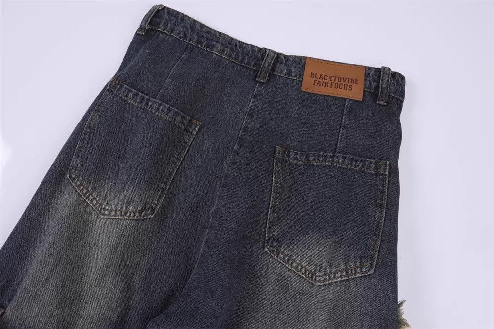 Japanese Brand × Jean Star embroidered straight high street wide leg jeans Size US 32 / EU 48 - 5 Thumbnail