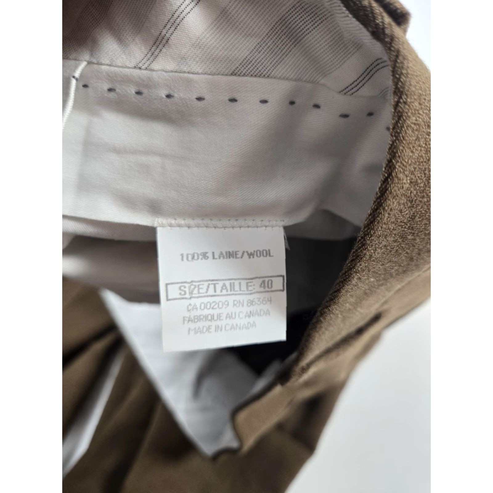 Rivieras Riviera Alfio Wool Dress Pants Mens 40x34 Brown Unhemmed Made In Canada Trousers Wool Dress Pants Men Brown Alfio Canada Unhemmed 40x36 Bis Size US 40 / EU 56 - 5 Thumbnail