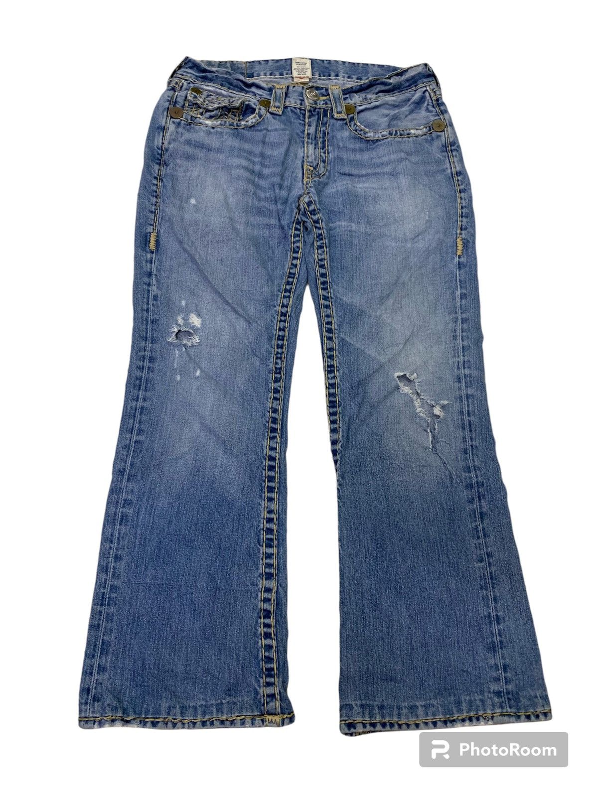 True Religion True Religion Ripped Denim Size US 33 - 3 Thumbnail