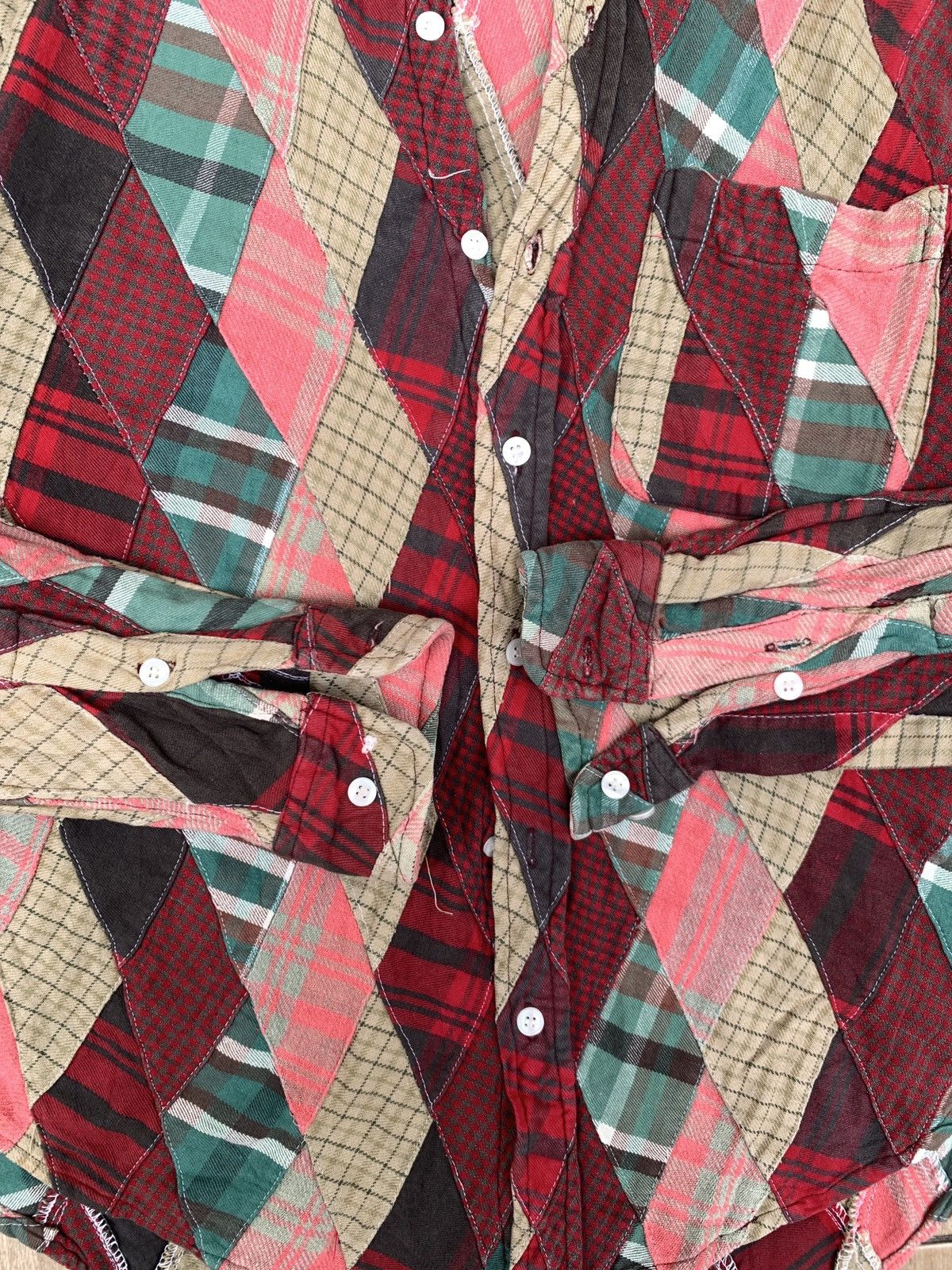 Japanese Brand Exhibitionist TTU Japan Patchwork Madrid Shirt Button Up Size US M / EU 48-50 / 2 - 4 Thumbnail