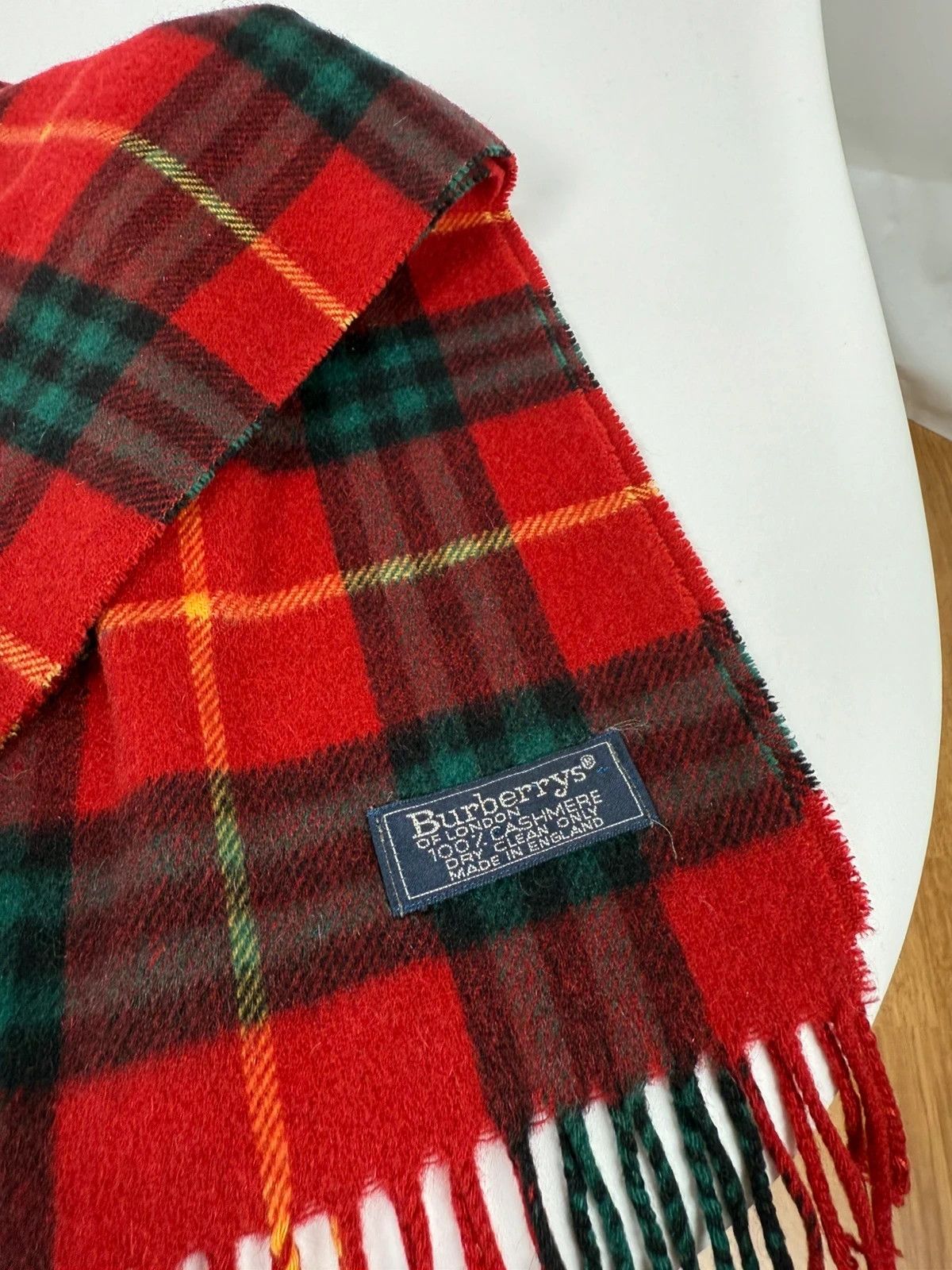 Burberry Burberry Vintage Burberrys Scarf 100% Cashmere Plaid Check Size ONE SIZE - 3 Thumbnail