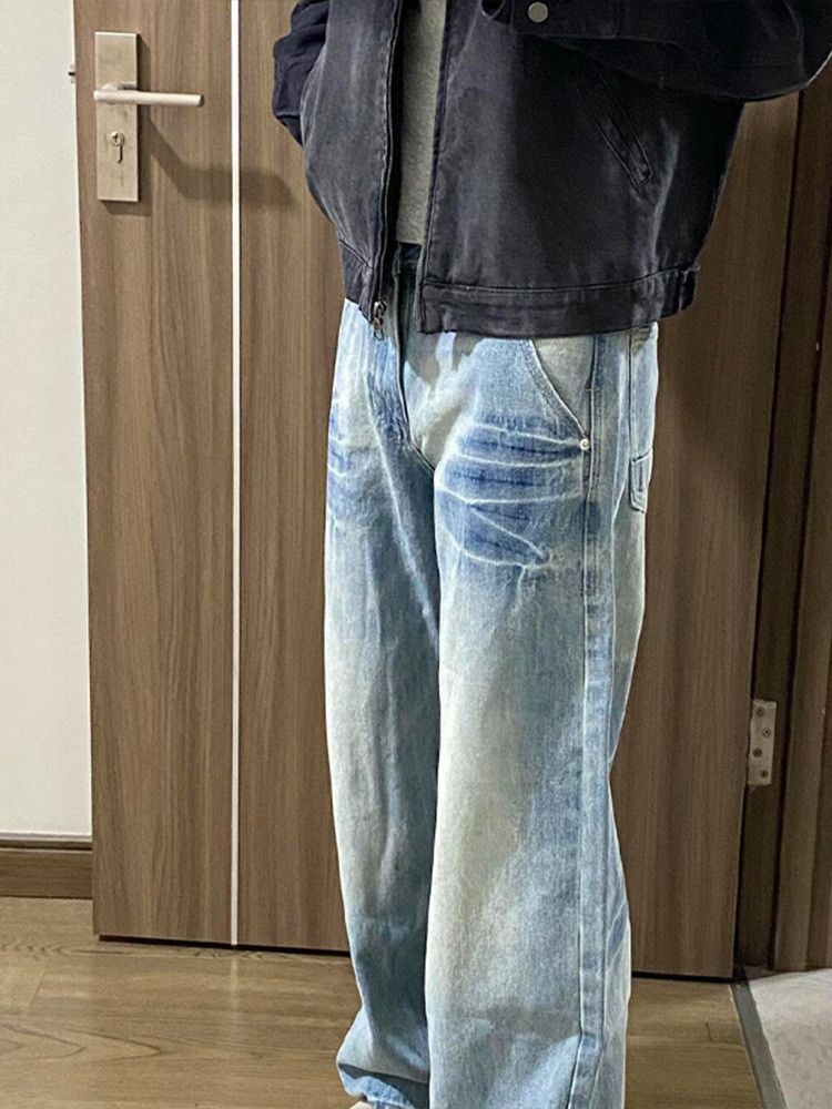 Japanese Brand Men's American street cleanfit scimitar flared washed jeans Size US 32 / EU 48 - 5 Thumbnail