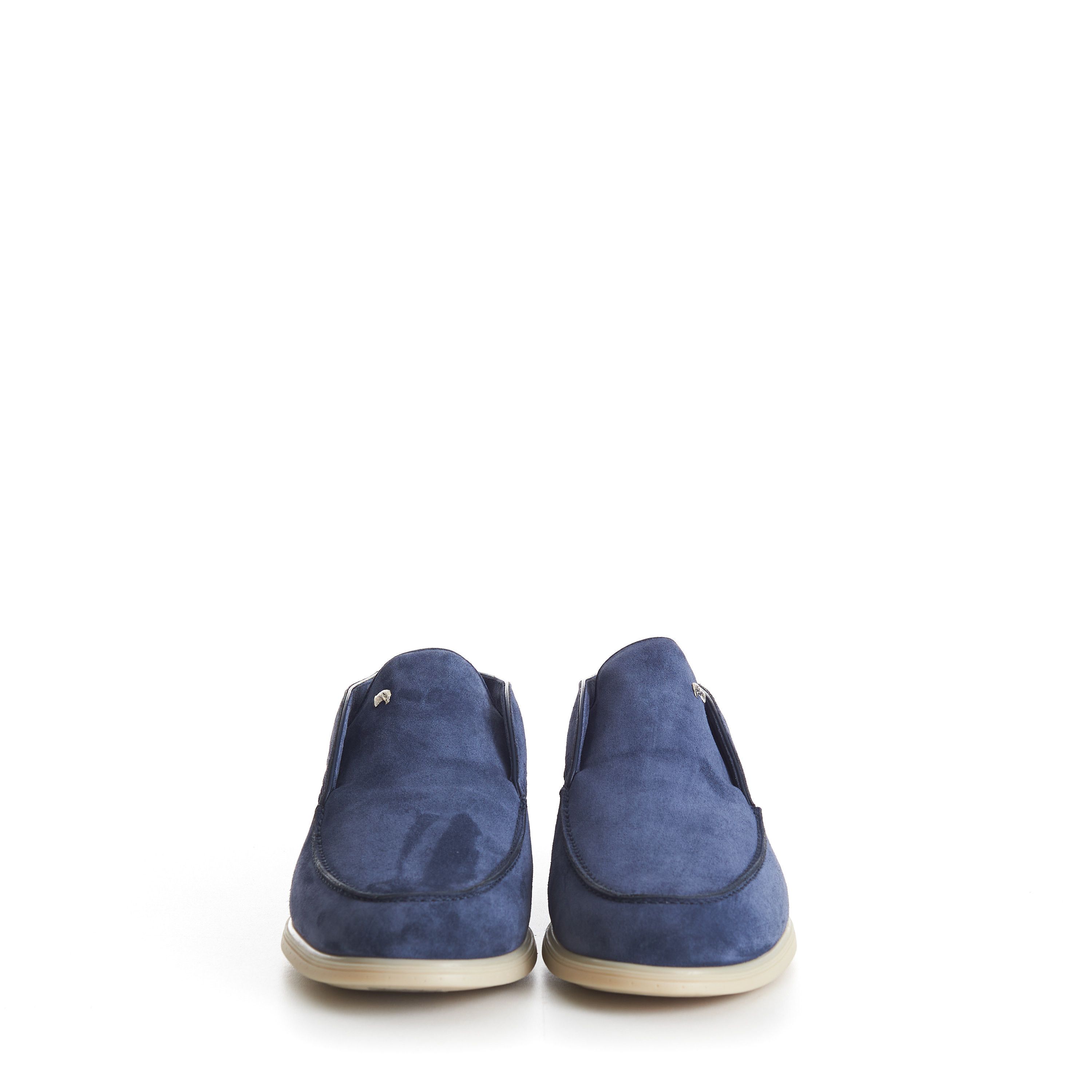 Stefano Ricci Blue Suede Slip-On Ankle Boots - Eagle Head Application Size US 10.5 / EU 43-44 - 3 Thumbnail