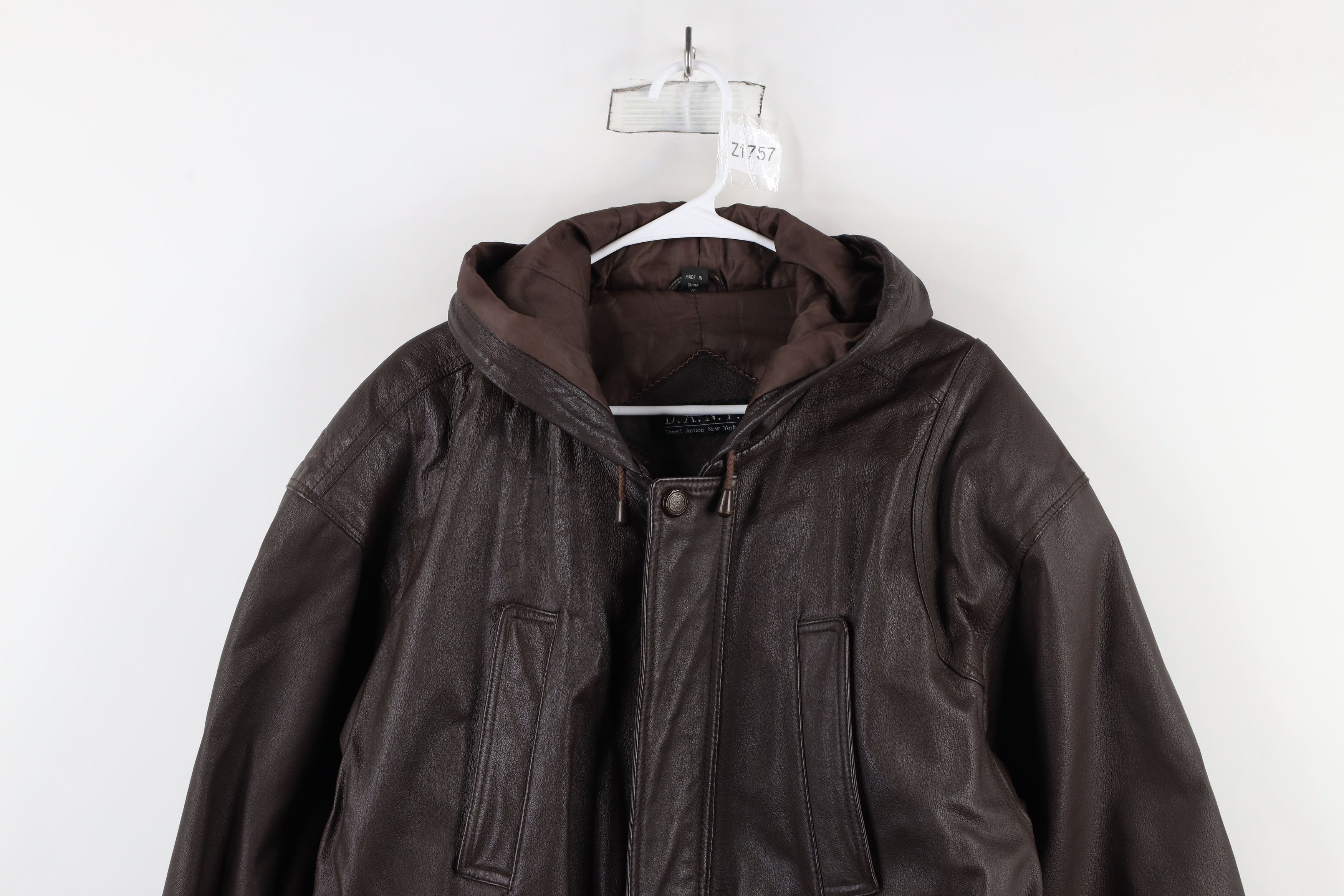 Vintage Vintage 90s Streetwear Leather Hooded Chore Barn Jacket Size US M / EU 48-50 / 2 - 2 Thumbnail