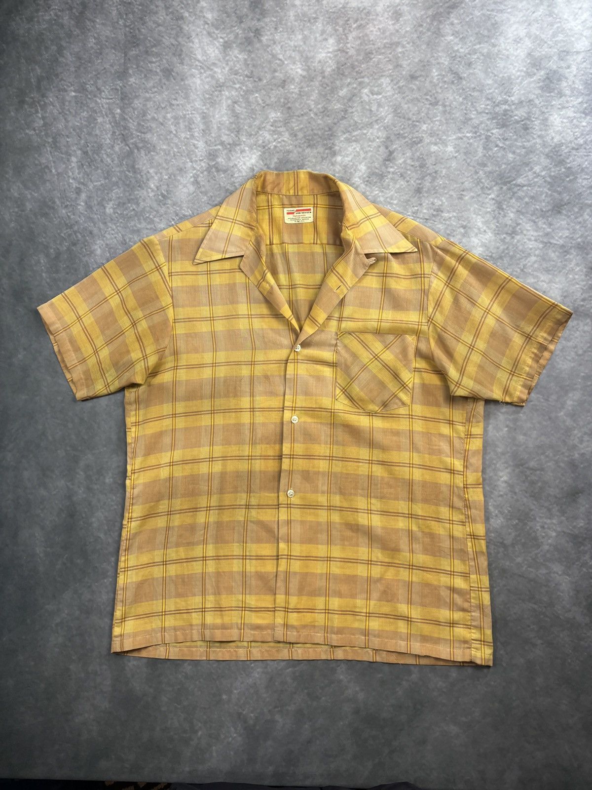 Van Heusen 1950s Van Heusen True Vintage Loop Collar Plaid Shortsleeve Size US S / EU 44-46 / 1 - 14 Thumbnail