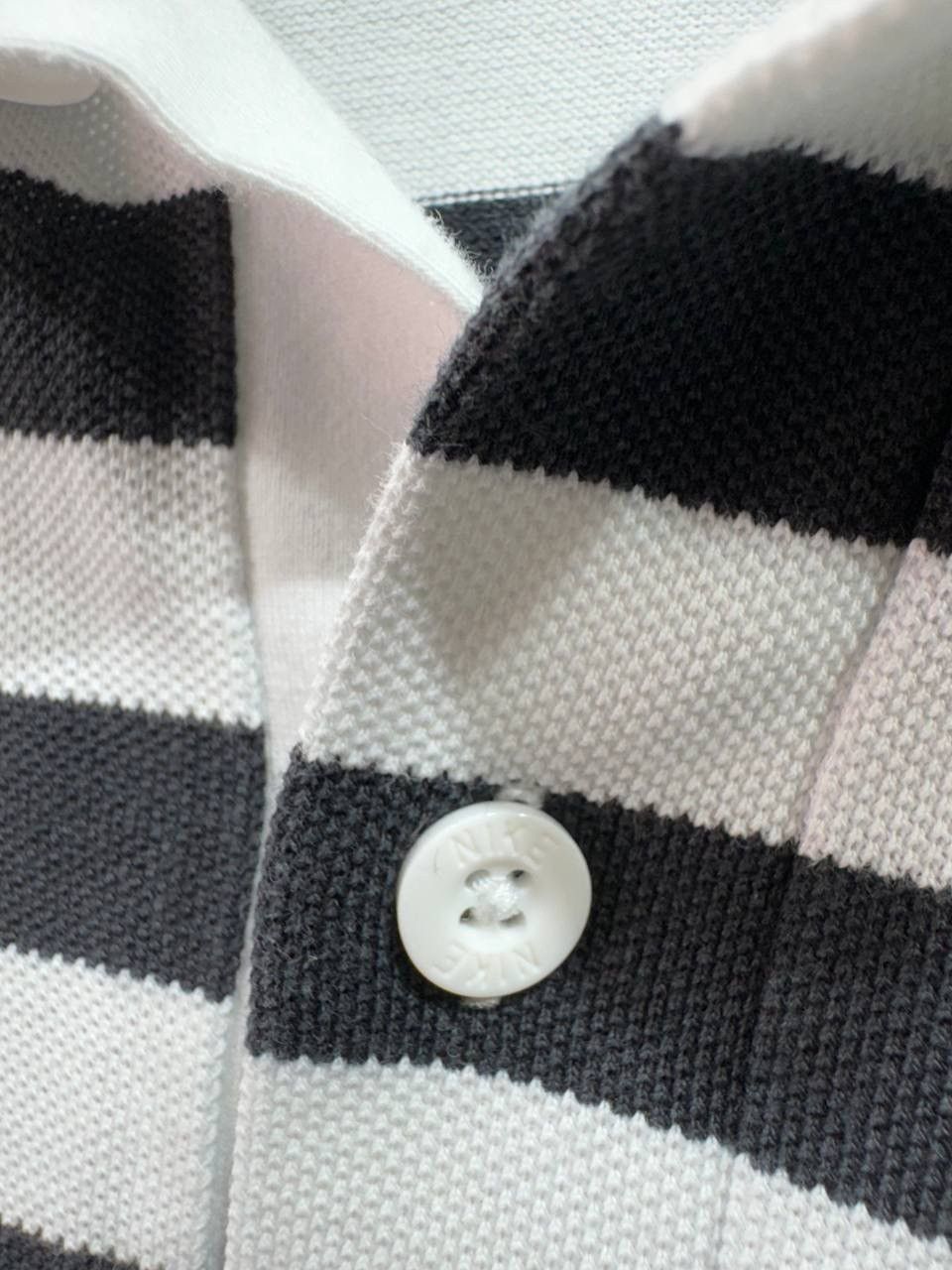 Vintage Nike Sportswear Men's Polo Shirt Striped White Black Size US M / EU 48-50 / 2 - 3 Thumbnail