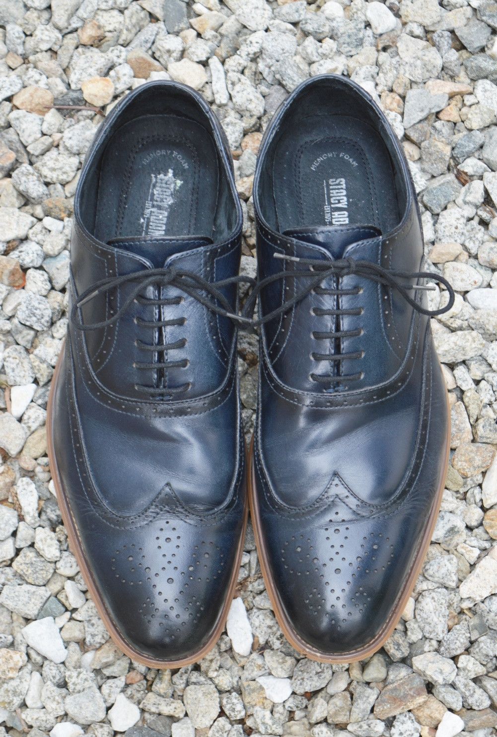 image of Stacy Adams Men's Dressshoes Navyblue Extremely Size 15 Shoes in Navy Blue