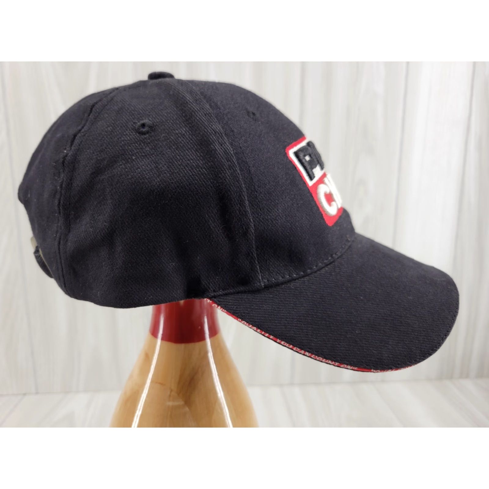 Vintage Pro Chem Embroidered Baseball Cap Hat Black Red Adjustable Snapback Men Hat Black Red Flag Checkered Cap Size ONE SIZE - 4 Thumbnail