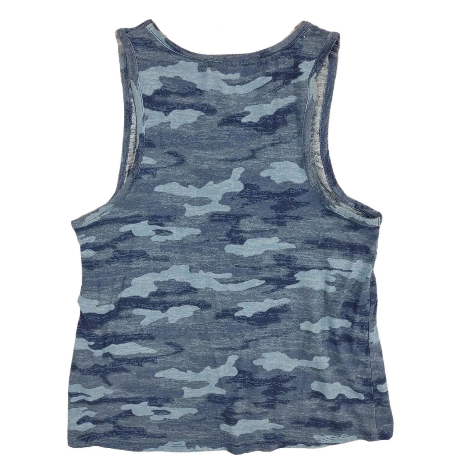 Lucky Brand Lucky Brand California Women's L Blue Camo Tank Top Size L / US 10 / IT 46 - 2 Thumbnail