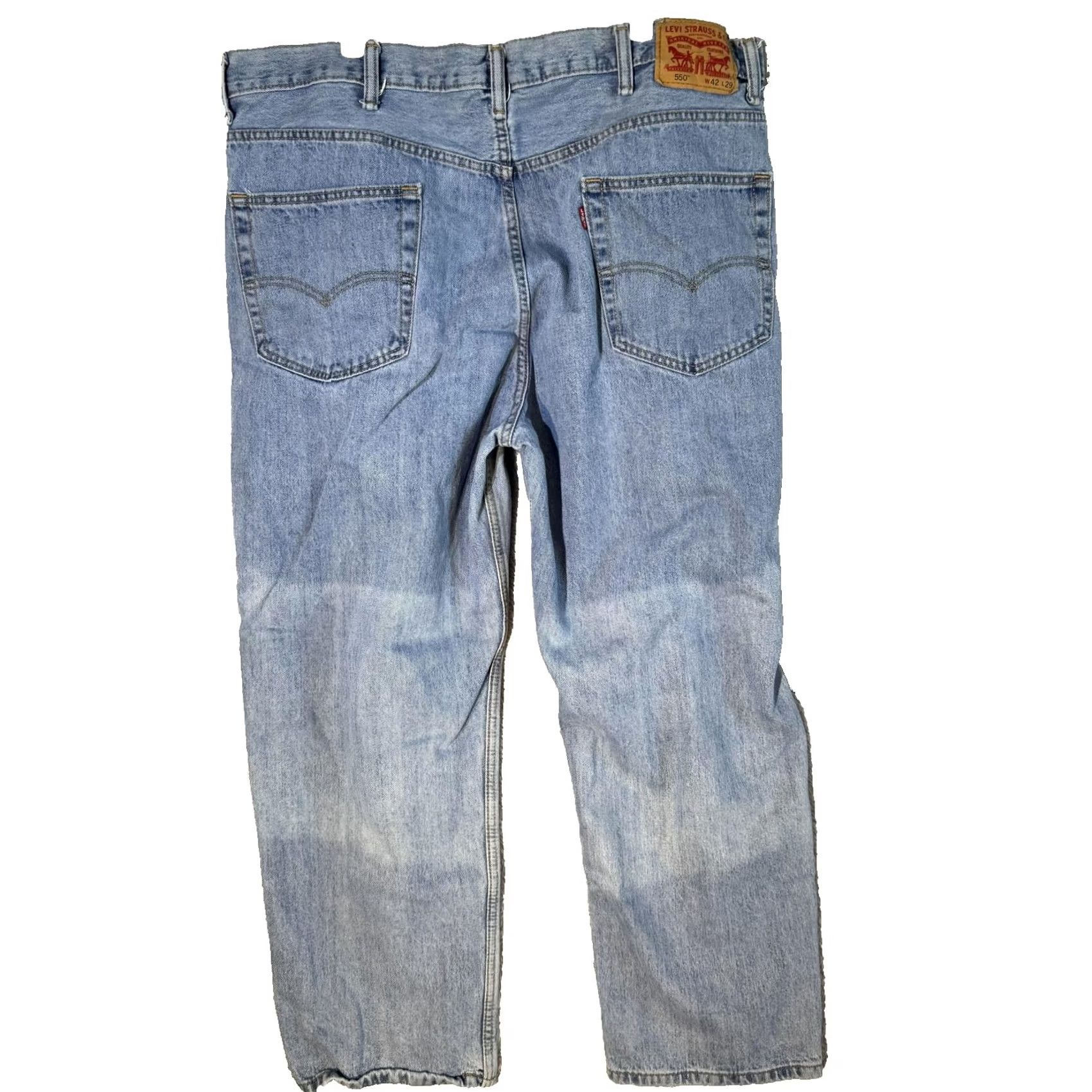 Levi's VINTAGE Levi's 550 Jeans Mens 42x29 Relaxed Fit Tapered Leg Denim Pants Blue XS 550 Retro Mens Regular Jeans Size US 42 / EU 58 - 2 Thumbnail