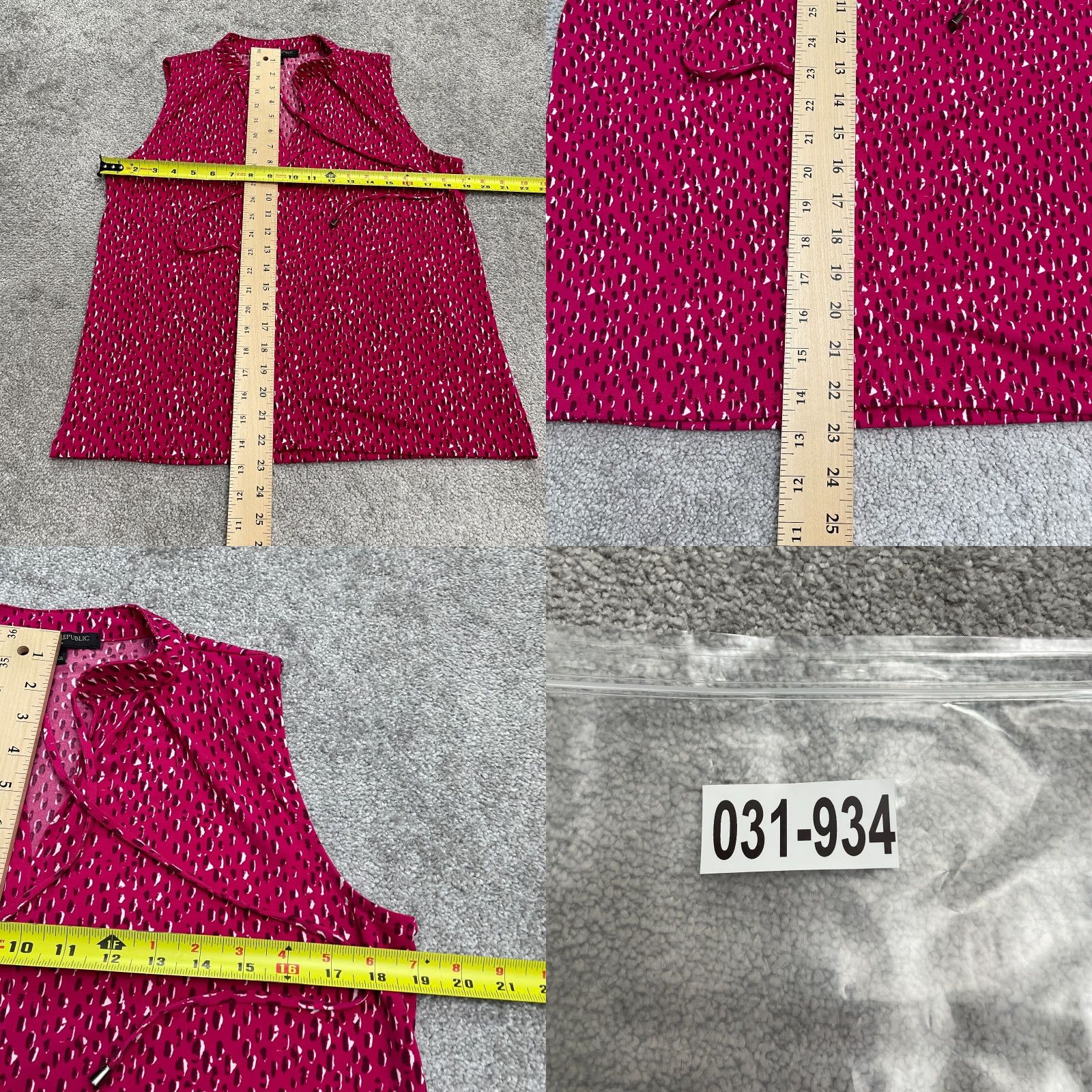 Banana Republic Banana Republic Blouse Sleeveless Red Printed Polka Dot Neck Tie Casual Womens Small XS? Size S / US 4 / IT 40 - 8 Thumbnail