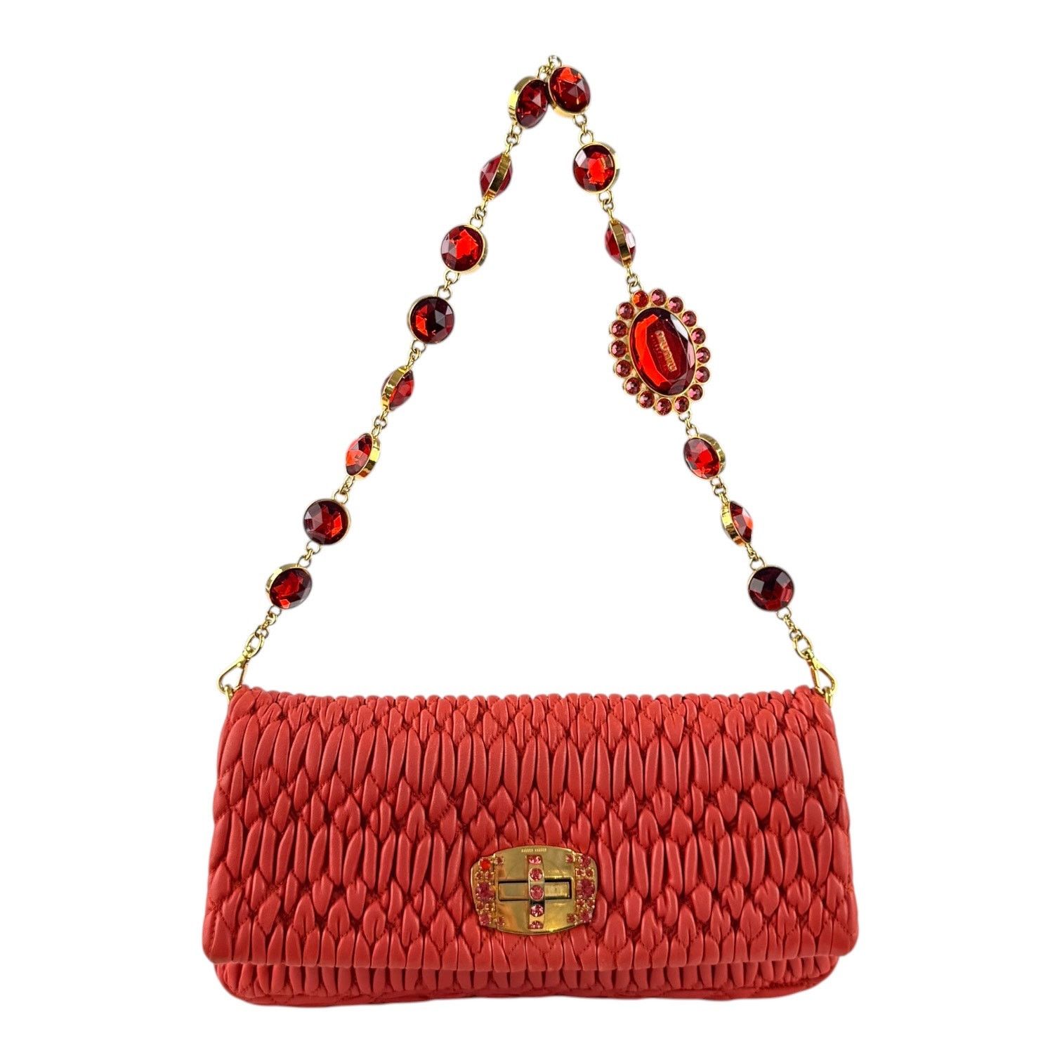 Miu Miu Miu Miu Mattelasse Crystal Flap Bag Size ONE SIZE - 1 Thumbnail