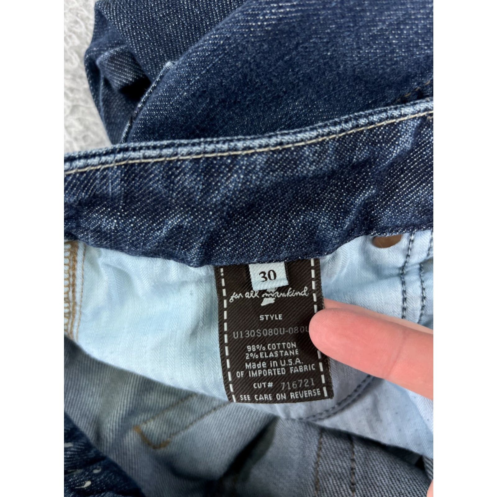 Vintage VINTAGE Seven7 Jeans Women 30 Blue Denim Bootcut A Pocket Low Rise Stretch Raw Hem Size 30" / US 8 / IT 44 - 4 Thumbnail