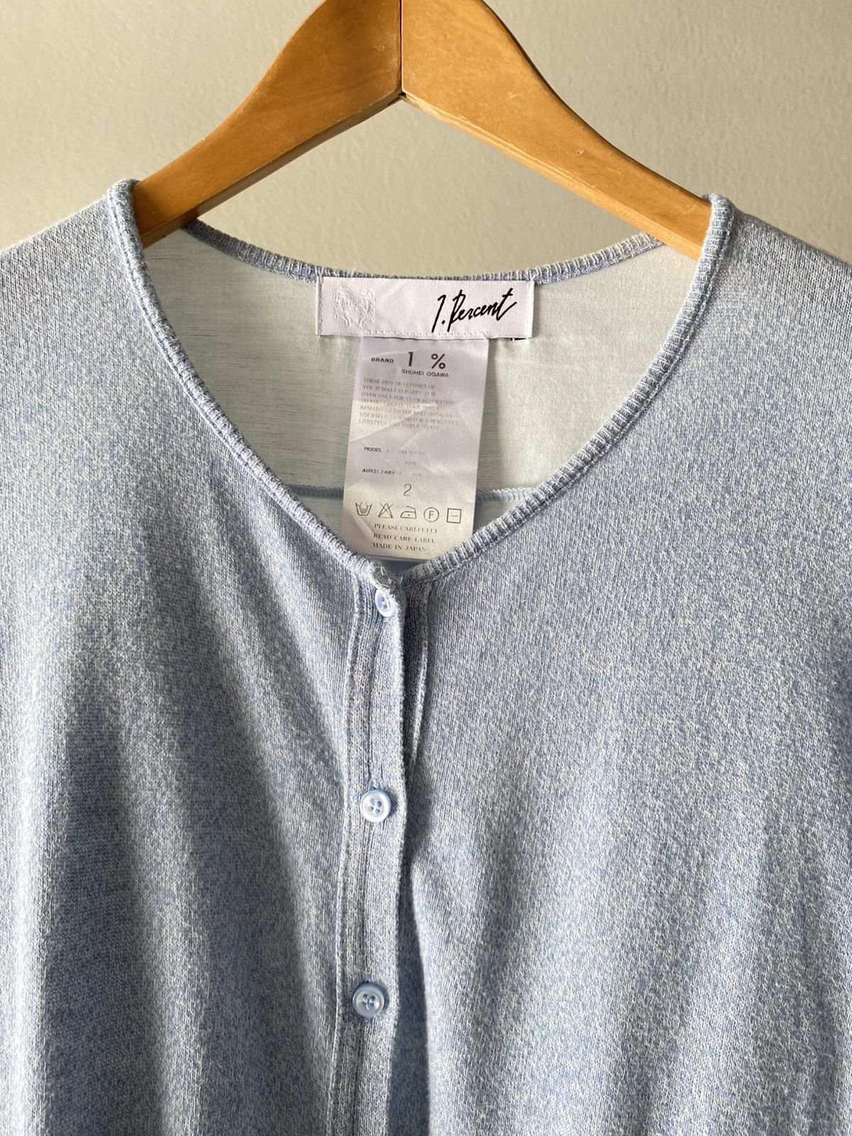 Japanese Brand 1% Percent Layered Light Blue Cardigan Size XS / US 0-2 / IT 36-38 - 14 Thumbnail