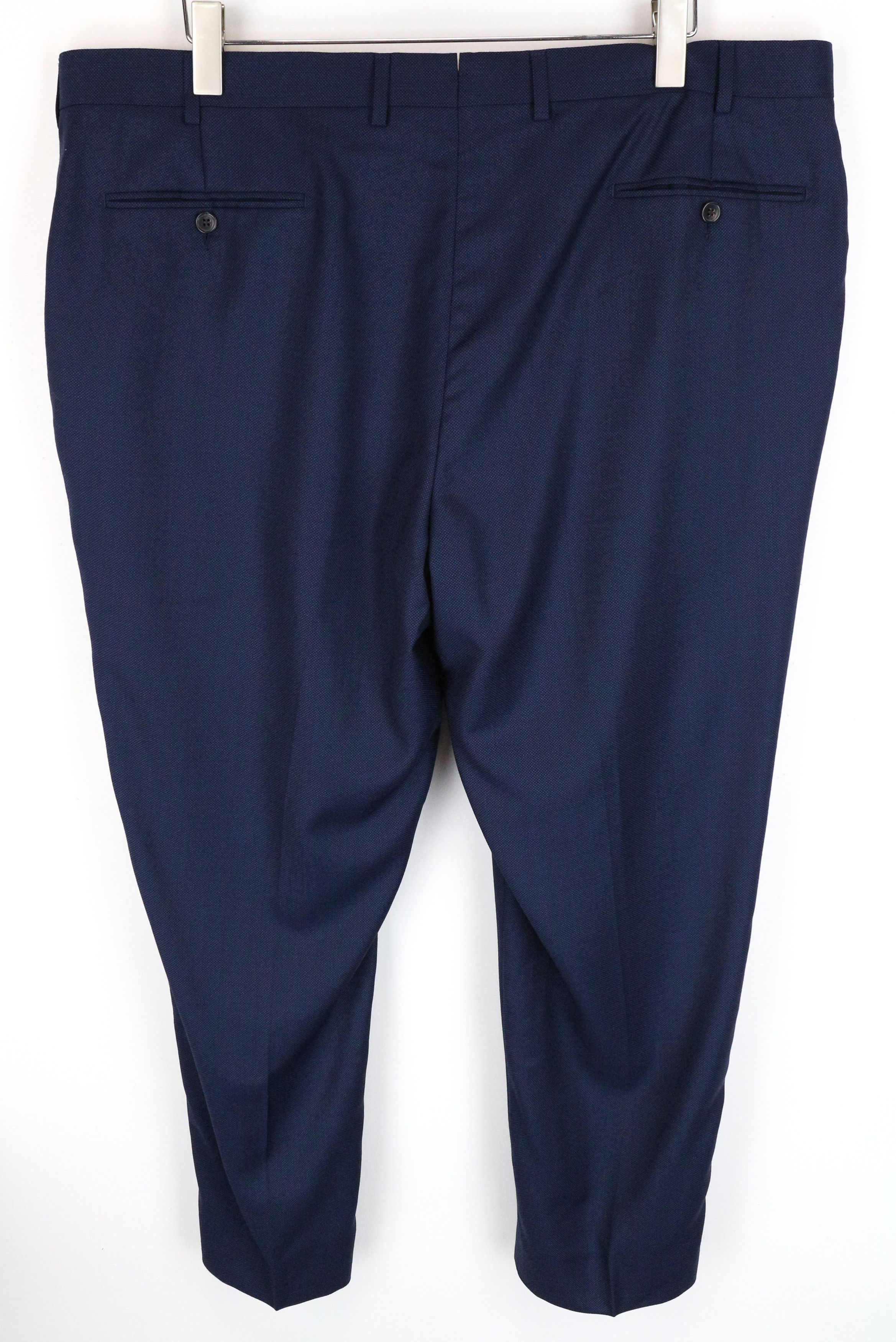 Suitsupply UK46S Pleated Classic Blue Wool Lined Trousers 61656 Size 46S - 2 Thumbnail