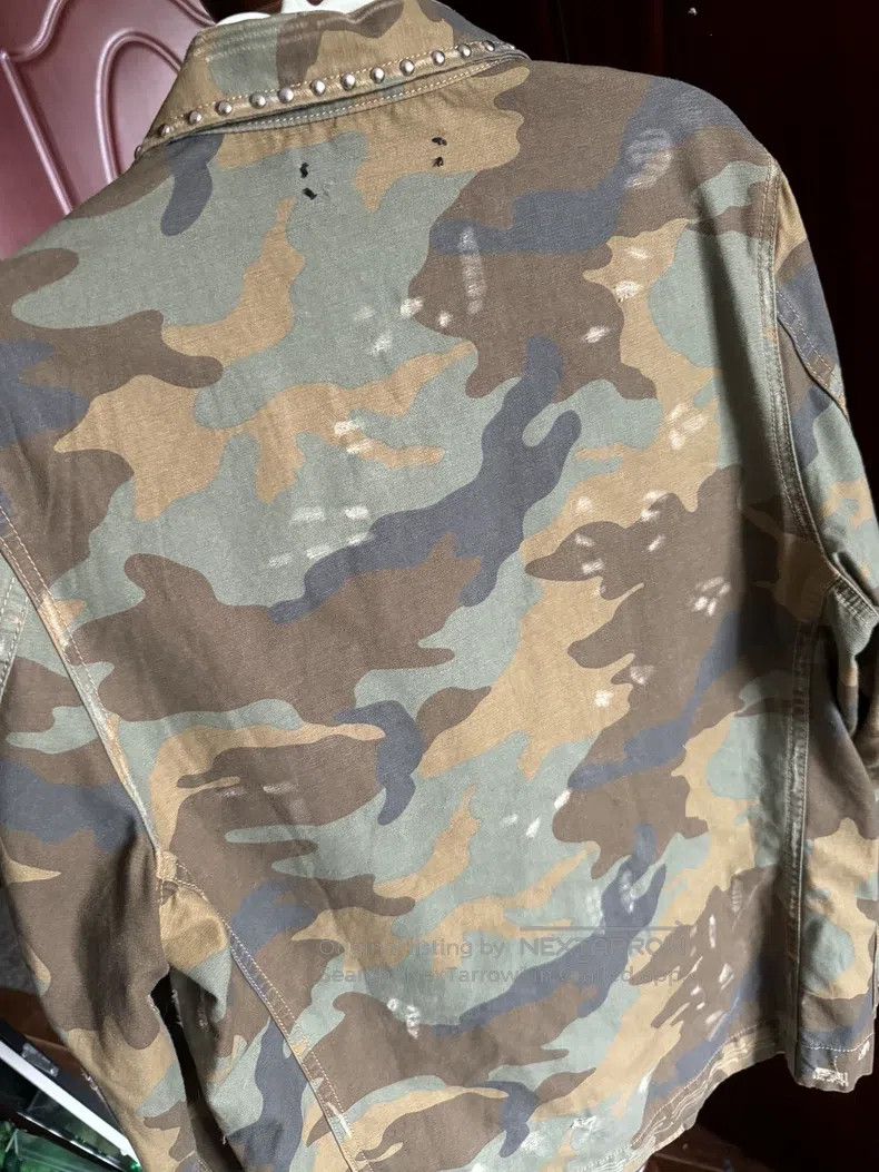 Amiri Amiri Denim Camo Shirt with Studs Size US S / EU 44-46 / 1 - 6 Thumbnail