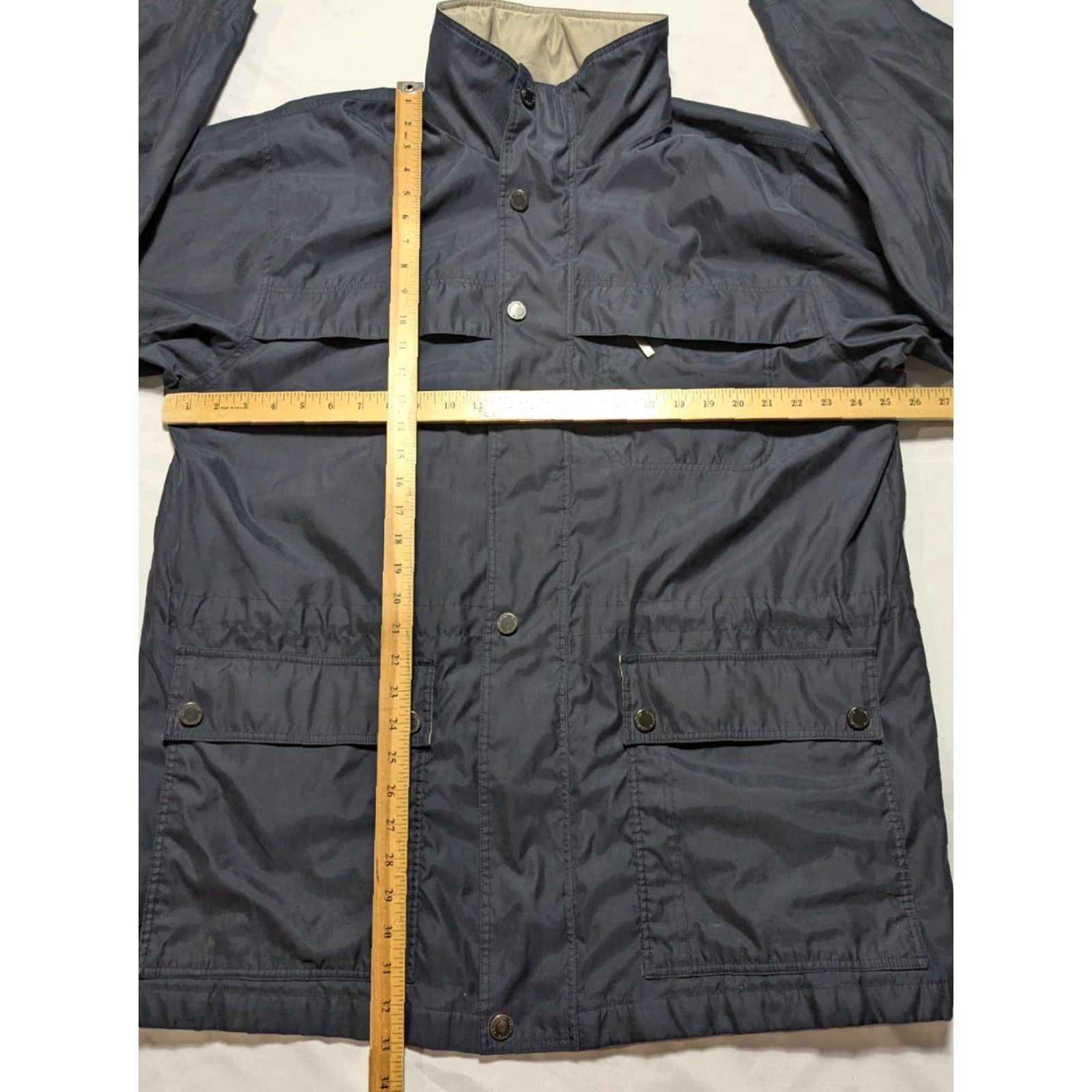 Liz Claiborne Claiborne Microfiber Field Jacket - Men XL Blue Hidden Hood Jacket Size US XL / EU 56 / 4 - 7 Thumbnail
