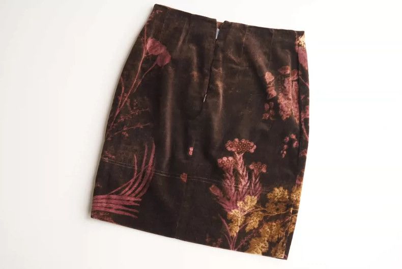 Kenzo KENZO Gilded velvet botanical guide skirt Size 26" / US 2 / IT 38 - 4 Thumbnail
