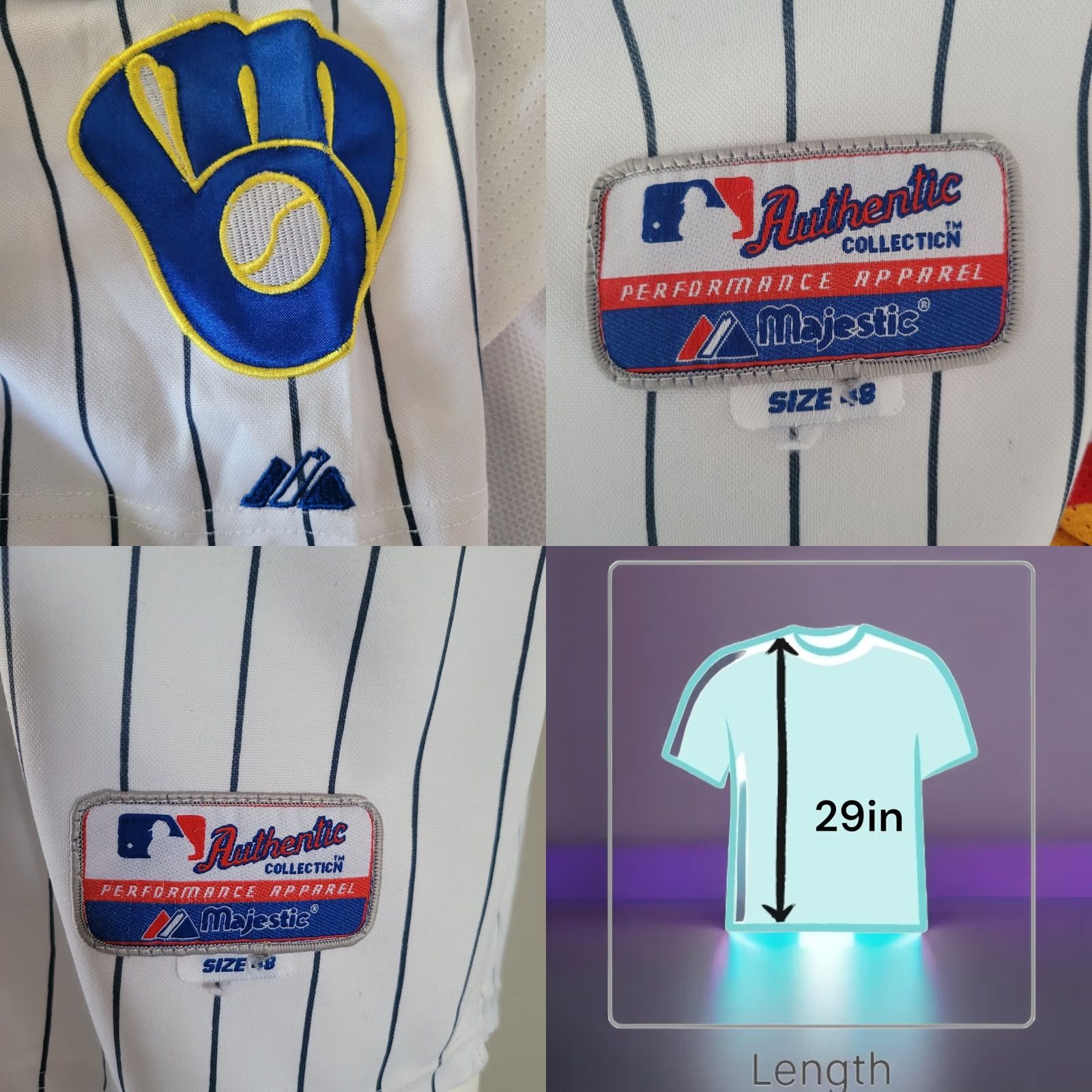 Vintage VINTAGE Majestic Milwaukee Brewers Ryan Braun 8 T-Shirt M White Short Sleeve V-Neck Mens Shirt Size US M / EU 48-50 / 2 - 8 Thumbnail