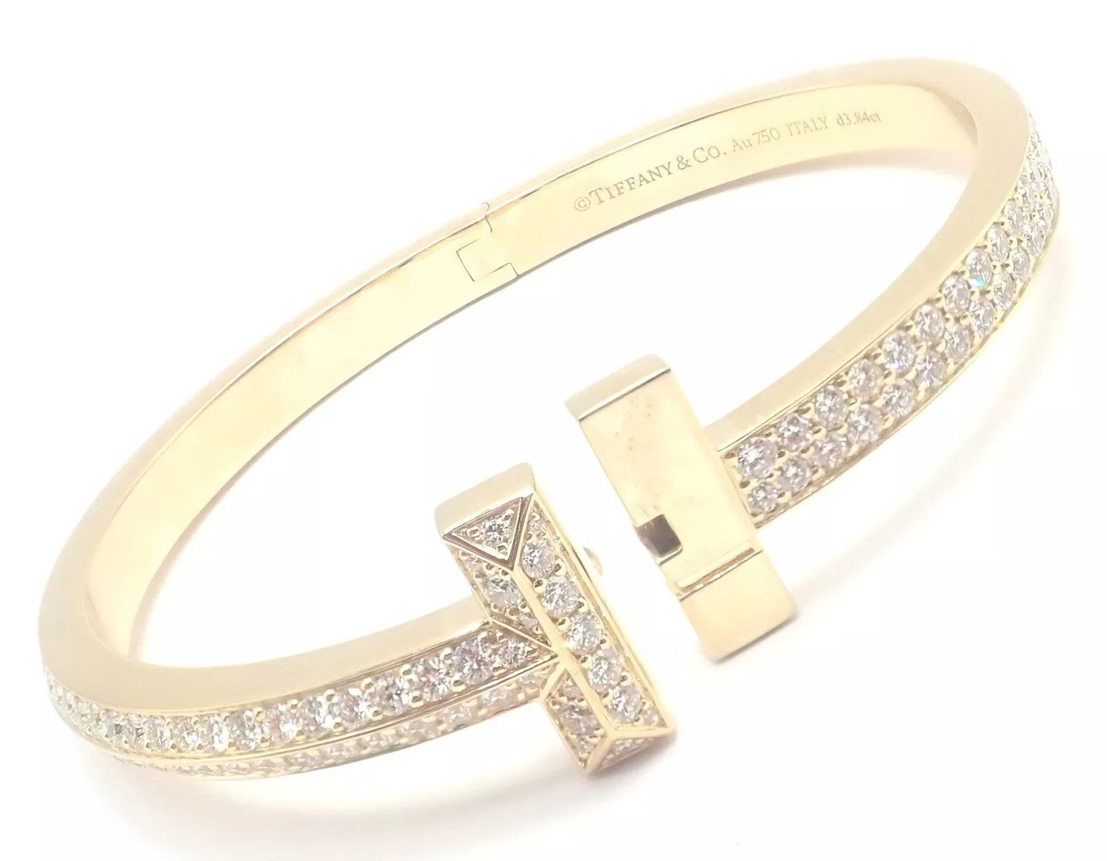 Tiffany & Co. Tiffany & Co 18k Yellow Gold Diamond T1 Wide Bangle Bracelet Size ONE SIZE - 11 Thumbnail
