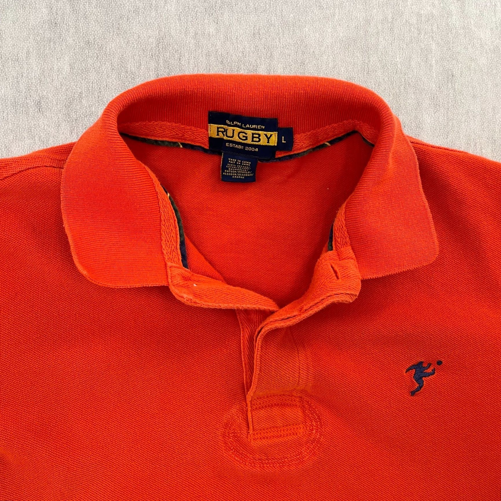 Ralph Lauren Rugby Ralph Lauren Shirt Adult Large Orange Polo Collar Button Short Sleeve Mens Size US L / EU 52-54 / 3 - 3 Thumbnail