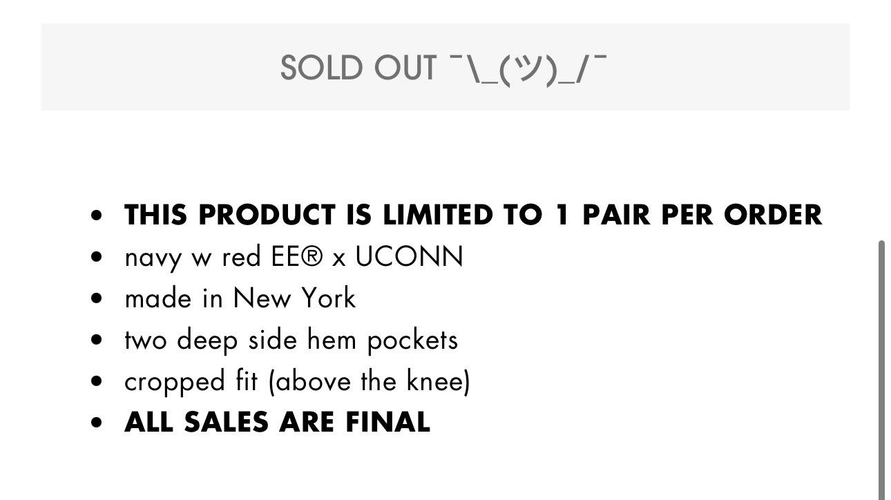 Eric Emanuel × NCAA NEW Eric Emanuel UCONN Basic Shorts Large Size US 34 / EU 50 - 11 Thumbnail