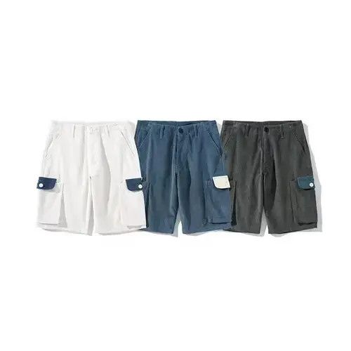Jean 20SS Indigo Union Japan Blue Corduroy Patchwork Shorts Size US 34 / EU 50 - 4 Thumbnail