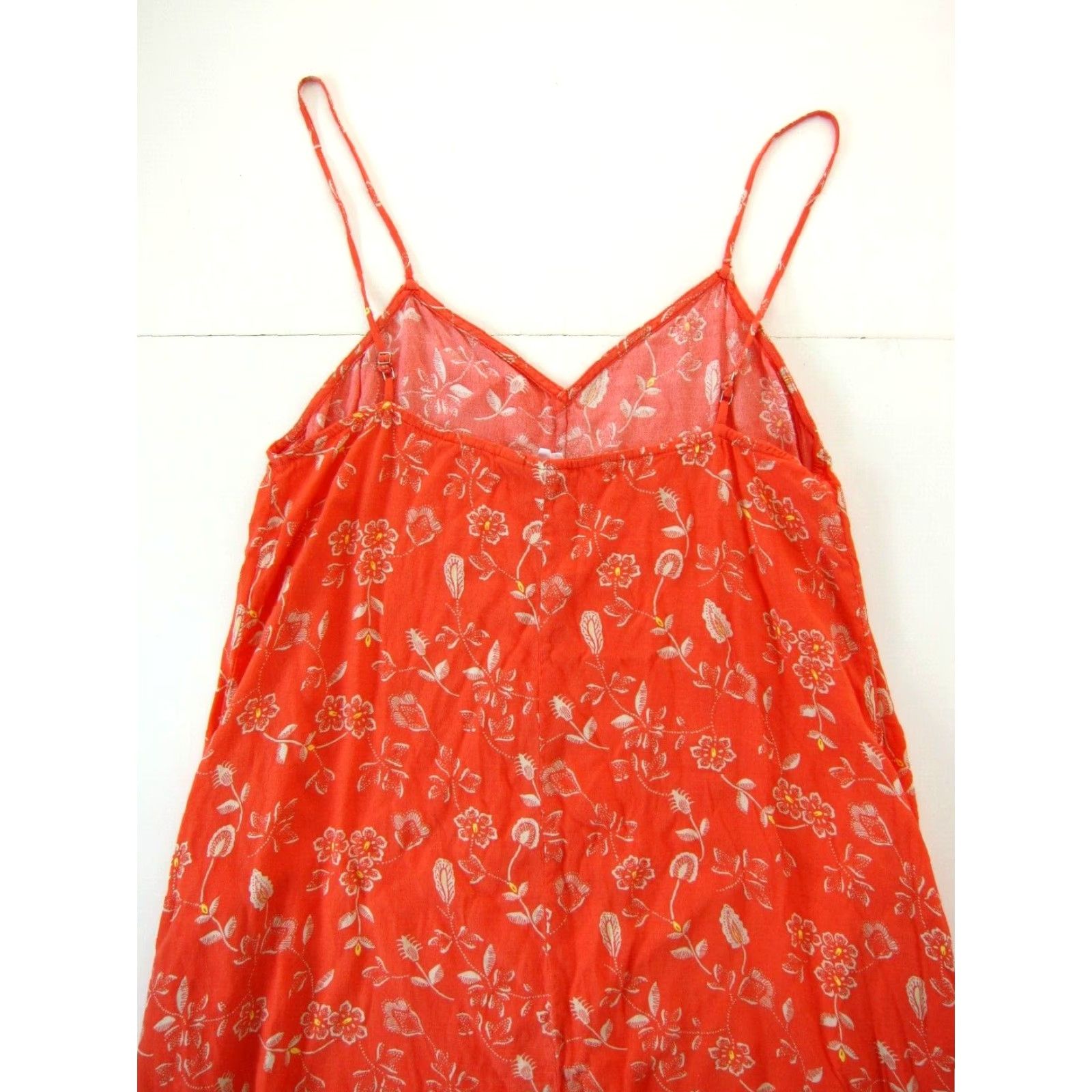 Gap GAP Coral Orange Ivory Floral Maxi Slip Dress M Size M / US 6-8 / IT 42-44 - 5 Thumbnail
