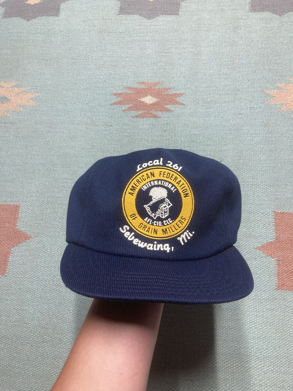 Vintage 80s SnapBack hat local 261 Union grain millers Michigan USA Size ONE SIZE - 2 Thumbnail